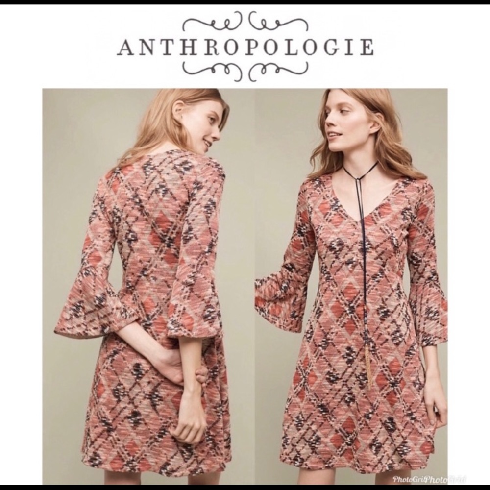 ANTHROPOLOGIE Maeve Bell Sleeve Dress Sz XS $158!